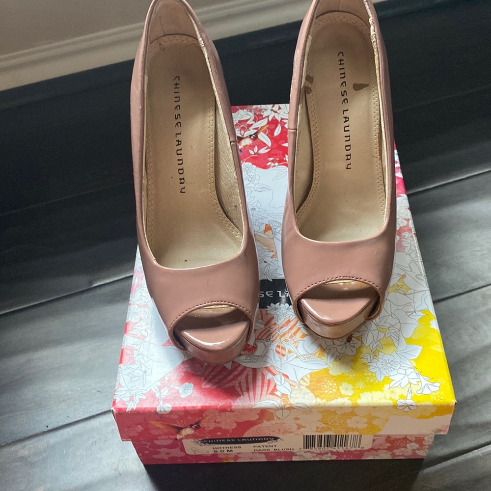 Chines Laundry heels dark blush shoes